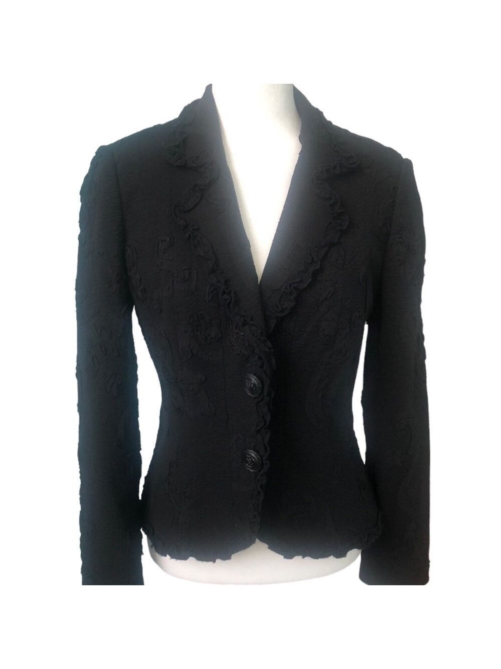 INSIGHT Black Appliqué Blazer, Size 6